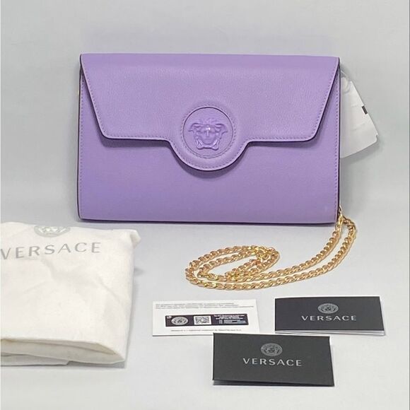 Versace La Medusa Tonal Leather Wallet Crossbody Bag - Picture 1 of 13